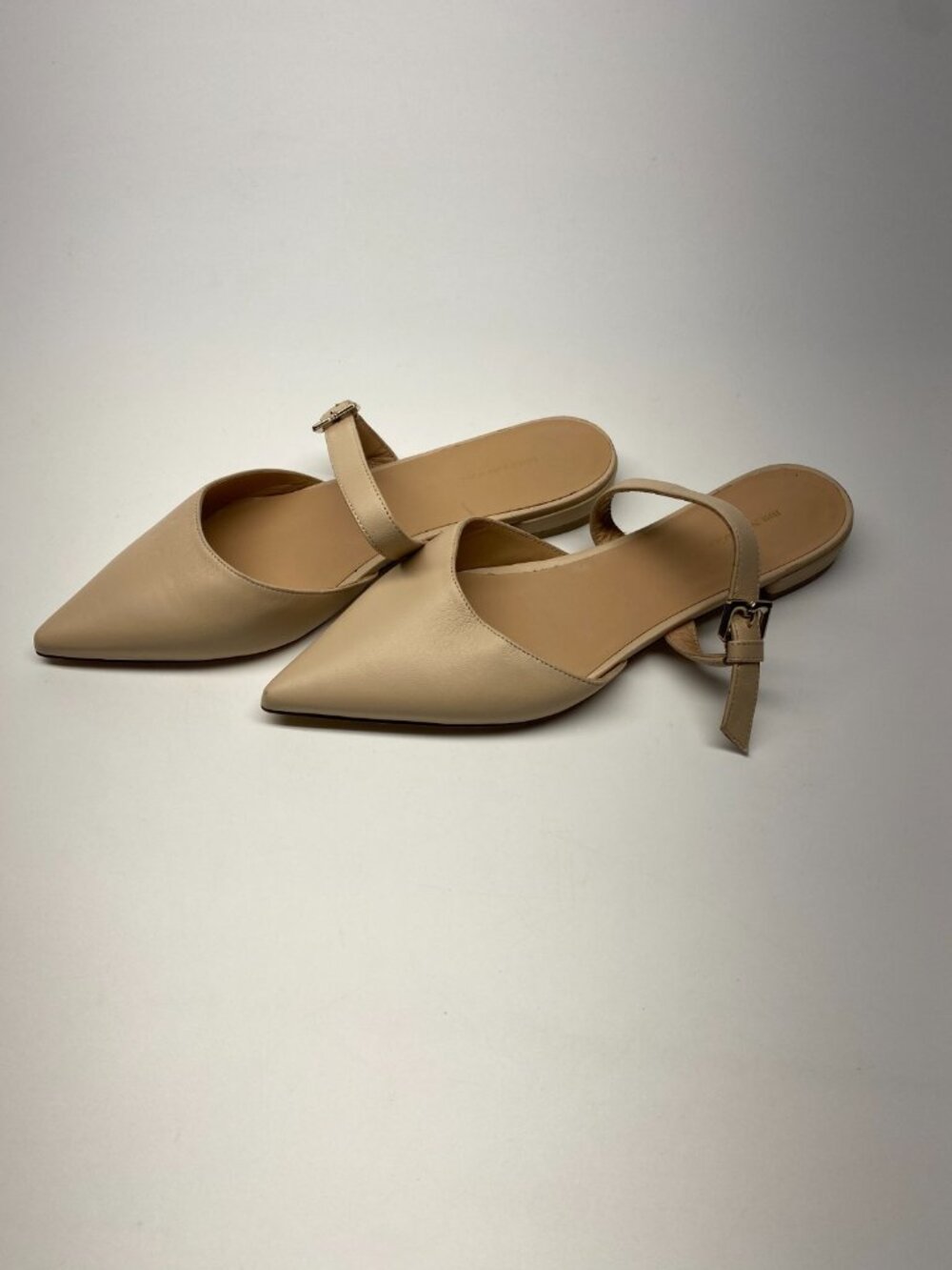 Bruno Magali Womens Sand Leather Pasha Slip On Mule Flat Shoe Sz 7